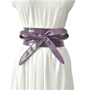 (100-135CM)(purple)occidental style Autumn and Winter width belt  lady fashion all-Purpose ornament belt  bow belt Gird
