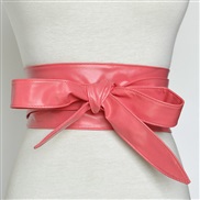 (100-135CM)( Pink)occidental style Autumn and Winter width belt  lady fashion all-Purpose ornament belt  bow belt Girdle