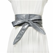 (100-135CM)( gray)occidental style Autumn and Winter width belt  lady fashion all-Purpose ornament belt  bow belt Girdle