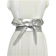 (100-135CM)( Silver)occidental style Autumn and Winter width belt  lady fashion all-Purpose ornament belt  bow belt Gir