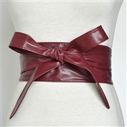 (100-135CM)( Burgundy)occidental style Autumn and Winter width belt  lady fashion all-Purpose ornament belt  bow belt G