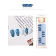 ( light blue  glue style) frostng removable ear  nail  pantng fake  nail s pcs aterproof Stcker