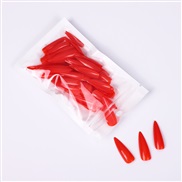 (No.6 red )  long style drop head ear fake  nail sns pure color  nail  pantng