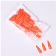 (No.7  orange)  long style drop head ear fake  nail sns pure color  nail  pantng