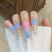 (BKS527  diamond  fake nails glue style) long style hotte ear Armor  nail  pantng end product fake  nail s occdental st