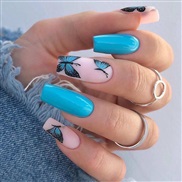 (LF341  butterfly  fake nails glue style) long style hotte ear Armor  nail  pantng end product fake  nail s occdental s