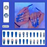 (BKS897  diamond  fake nails glue style) long style hotte ear Armor  nail  pantng end product fake  nail s occdental st