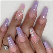 (LF363  butterfly  diamond  fake nails) long style hotte ear Armor  nail  pantng end product fake  nail s occdental sty