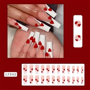 (LF342  Peach heart  fake nails glue style) long style hotte ear Armor  nail  pantng end product fake  nail s occdental