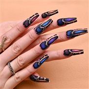 (BKS514 jelly glue) nail  pantng end product leopard ear Armor occdental style long style frostng leopard ear Armor Stc