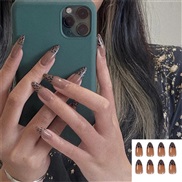 (M 949  French  Leopard Print  fake nails) nail  Stcker ear Armor black serpentne end product occdental style long styl