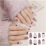 (M 928  Frenchgrey  pink and purple   fake nails) nail  Stcker ear Armor black serpentne end product occdental style lo