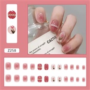 (Z  glue style)Wear Armor pure wind nail painting woman Pearl whiter  fake nails  removable nail painting end product n