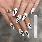 (M 868 white Wear Armor) nail  Stcker ear Armor black serpentne end product occdental style long style removable  nail 