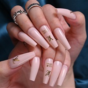 (JP413 Pink  fake nails glue style)occidental style fake nails nail painting hottie Wear Armor ress on  nail  Sticker