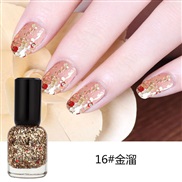 (16 gold ) aterproof Non peelable   nail   polish set sequn  nail  pantngml