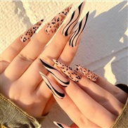 (CJCY  ) nail s long style nail painting end product matte leopard Wear Armor occidental style frosting Wear Armor