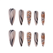 ( jelly glue) nail s long style  nail  pantng end product matte leopard ear Armor occdental style frostng ear Armor