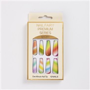 ( jelly glue)small fresh ranbow Ballet multcolor gradual change fake nails  Stcker removable  nail  pantng ear Armor