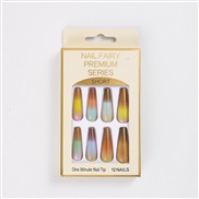 (A CH)small fresh ranbow Ballet multcolor gradual change fake nails  Stcker removable  nail  pantng ear Armor
