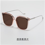 ( tea  frame  tea  Lens )Korean style retro trend Sunglasses man woman ant-ultravolet samll style sunglass