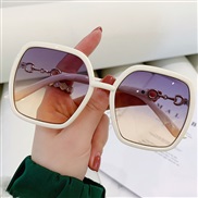 (Rice white  frame  purple )Sunglasses Korean style sunglass woman fashon ant-ultravolet sunglass