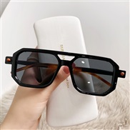 ( Black frame  Black grey  Lens )square high Double sunglass samllns style man woman personality Sunglasses