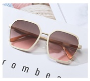 ( Cream colored  frame  Gradual change gray ) trend retro Metal sunglass occidental style Sunglasses woman anti-ultravi