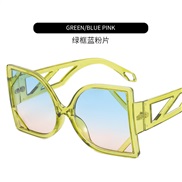 ( frame  blue  pink Lens ) sunglass womanns  occdental style hollow Outdoor fashon Sunglasses