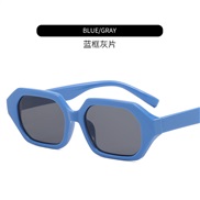 ( blue  frame  gray  Lens )occdental style polygon sun Sunglasses fashon Outdoor sunglassns occdental style Sunglasses