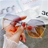 ( gold frame  gray  Lens )samll sun Sunglasses woman Korean style Metal fashon sunglass ant-ultravolet