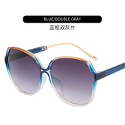 ( blue  frame  gray  Lens )occdental style Metal sunglassns  Outdoor Sunglasses womansunglasses