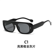 ( Bright balck frame  gray )occidental style personality samll sunglass  fashion retro Sunglasses  trend polarized ligh