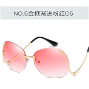 (C gold frame  pink )occdental style trend lady sunglass  Metal fashon Colorful personalty sunglass