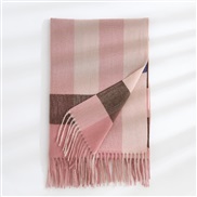 (70*180cm)( Pink) scarf Autumn and Winter thick warm imitate sheep velvet scarf grid print Autumn and Winter Collar wom