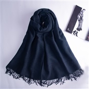 (200*70CM)( Navy blue)Autumn and Winter pure color scarf Japan and Korea sweet wind imitate sheep velvet scarf woman wa