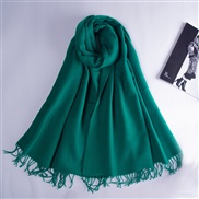 (200*70CM)( green)Autumn and Winter pure color scarf Japan and Korea sweet wind imitate sheep velvet scarf woman warm C