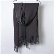 (200*70CM)( gray)Autumn and Winter pure color scarf Japan and Korea sweet wind imitate sheep velvet scarf woman warm Co