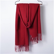 (200*70CM)( Red wine)Autumn and Winter pure color scarf Japan and Korea sweet wind imitate sheep velvet scarf woman war