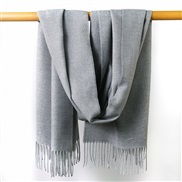 (200*70CM)( gray )Autumn and Winter pure color scarf Japan and Korea sweet wind imitate sheep velvet scarf woman warm C