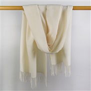(200*70CM)( rice white)Autumn and Winter pure color scarf Japan and Korea sweet wind imitate sheep velvet scarf woman w