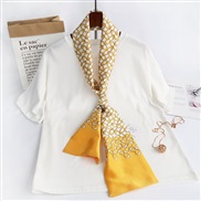 (  yellow) long print scarves woman spring autumn fashion samll neckerchief belt scarf