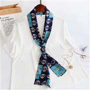(14-150)(  blue) long print scarves woman spring autumn fashion samll neckerchief belt scarf