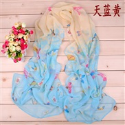 (160cm)(sky blue )Colorful samll woman print Chiffon long scarves  spring summer style print scarf samll