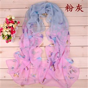 (160cm)( pink gray)Colorful samll woman print Chiffon long scarves  spring summer style print scarf samll