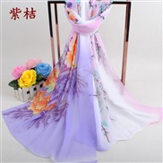 (160cm)( purple  orange)peony flower lady print Chiffon long scarves  Autumn and Winter scarf samll