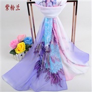 (160cm)( purple  pink)peony flower lady print Chiffon long scarves  Autumn and Winter scarf samll