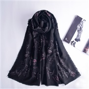(200*80CM)( black) scarf woman Autumn and Winter imitate sheep velvet scarf elegant Ladies warm Collar shawl