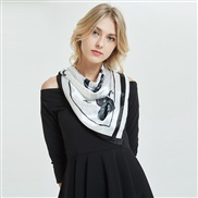(CC90cm)( black)imitate silk scarves lady occidental style fashion color print