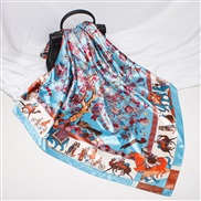 ( Belt90cm)( Lake blue)spring new scarves woman style imitate silk generous cm gift scarf print color neckerchief